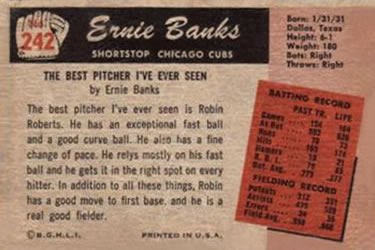 Ernie Banks back