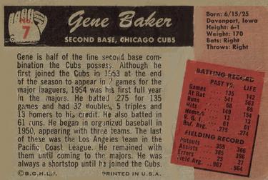 Gene Baker back