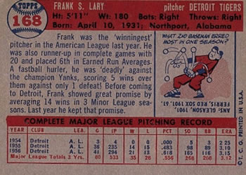 Frank Lary back