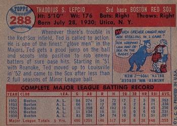 Ted Lepcio back