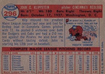 Johnny Klippstein back