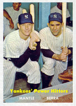 Topps 407 Yankees' Power Hitters (Mickey Mantle / Yogi Berra) #1957
