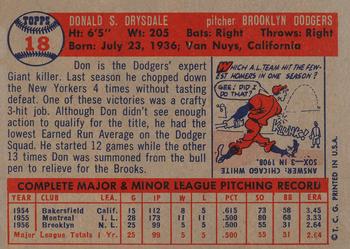 Don Drysdale back