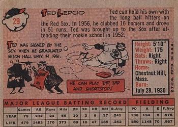 Ted Lepcio back