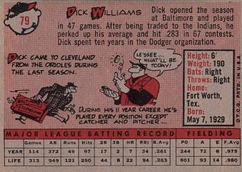 Dick Williams back