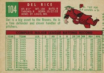 Del Rice back