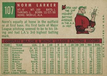 Norm Larker back