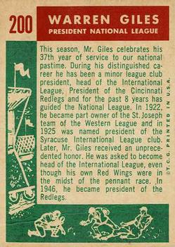 Warren Giles back