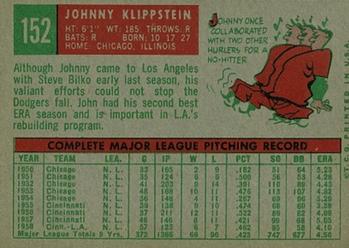 Johnny Klippstein back