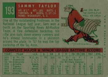 Sammy Taylor back