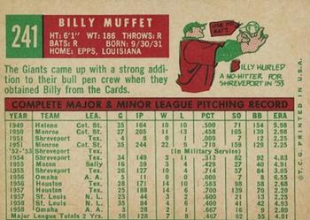 Billy Muffett back