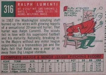 Ralph Lumenti back