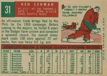 Ken Lehman back