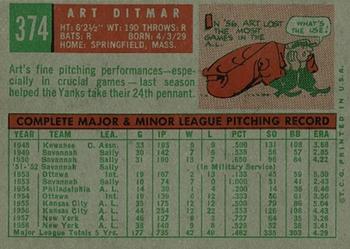 Art Ditmar back
