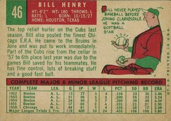 Bill Henry back