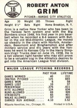 Bob Grim back