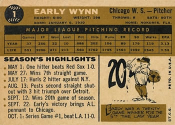 Early Wynn back