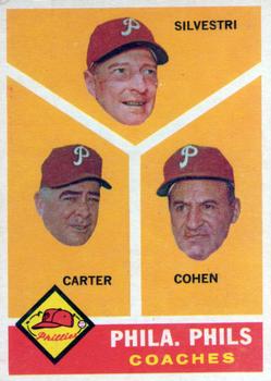 Topps 466 Phila. Phils Coaches (Ken Silvestri / Dick Carter / Andy Cohen) #1960
