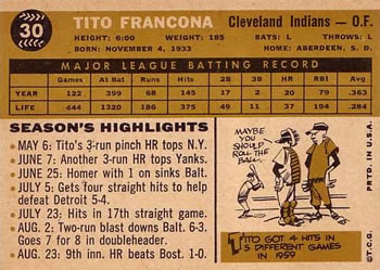 Tito Francona back