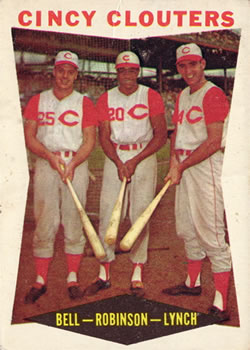 Topps 352 Cincy Clouters (Gus Bell / Frank Robinson / Jerry Lynch) #1960