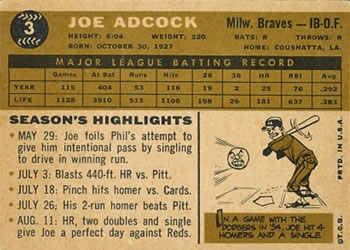 Joe Adcock back