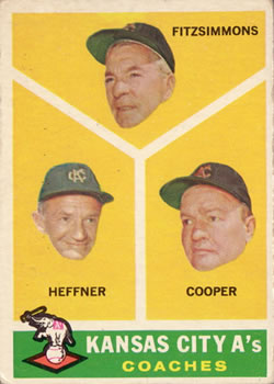 Topps 462 Kansas City A's Coaches (Fred Fitzsimmons / Don Heffner / Walker Cooper) #1960