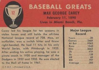 Max Carey back