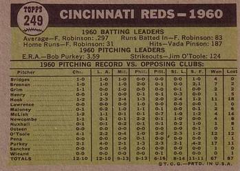 Topps 249 Cincinnati Reds back