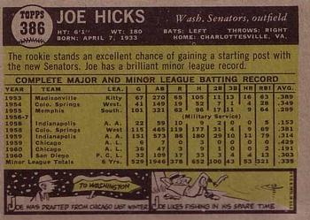 Joe Hicks back