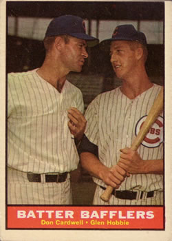 Topps 393 Batter Bafflers (Don Cardwell / Glen Hobbie) #1961