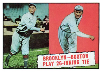 Topps 403 Brooklyn Boston Play 26 Inning Tie #1961