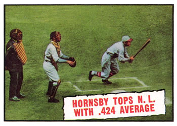 Topps 404 Hornsby Tops NL With .424 Average #1961
