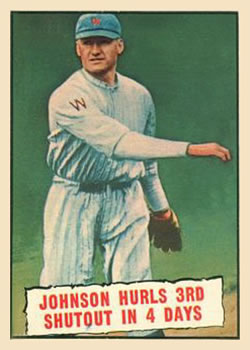 Topps 409 Johnson Hurls 3rd Shutout in 4 Days #1961