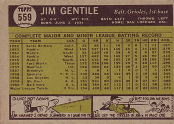 Jim Gentile back