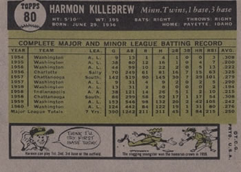 Harmon Killebrew back