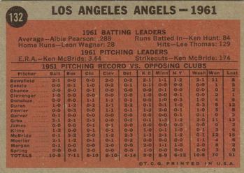 Topps 132 Los Angeles Angels back