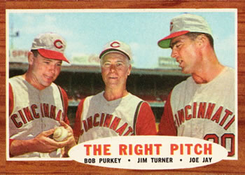 Topps 263 The Right Pitch (Bob Purkey / Jim Turner / Joe Jay) #1962