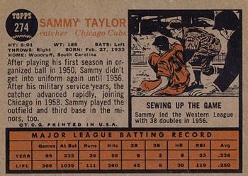 Sammy Taylor back
