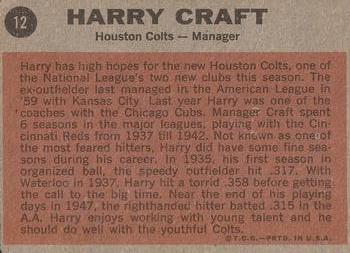 Harry Craft back