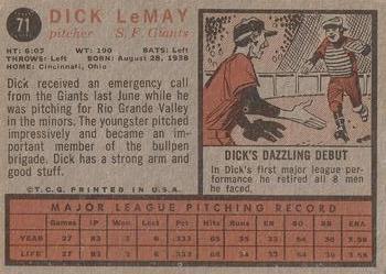 Dick LeMay back