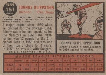 Johnny Klippstein back
