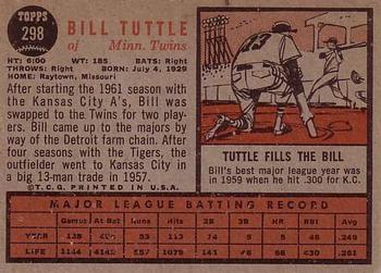 Bill Tuttle back