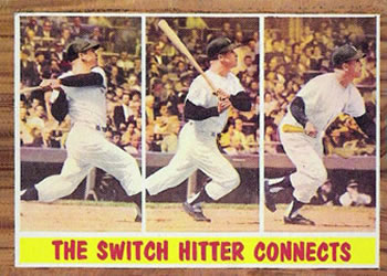 Topps 318 The Switch Hitter Connects #1962