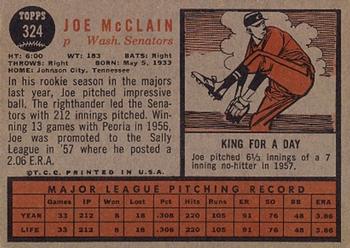 Joe McClain back