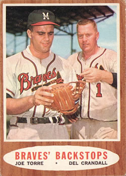Topps 351 Braves' Backstops (Joe Torre / Del Crandall) #1962