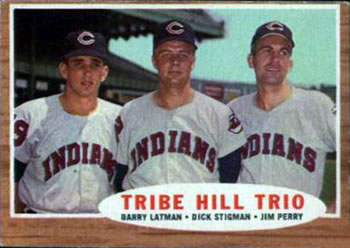 Topps 37 Tribe Hill Trio (Barry Latman / Dick Stigman / Jim Perry) #1962