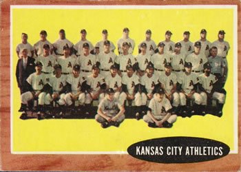 Topps 384 Kansas City Athletics #1962