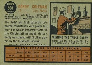 Gordy Coleman back