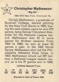 Christy Mathewson back