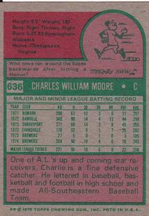 Charlie Moore back